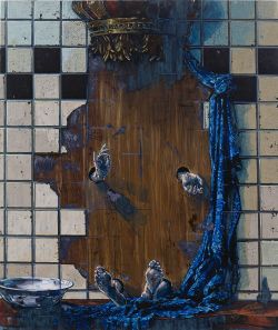 Waschung I, 2008 | 190 x 160 cm | Mischtechnik auf Leinwand | Privatsammlung, Deutschland