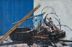 Haufen, 2011 | 90,5 x 137,5 cm | Mischtechnik auf Leinwand